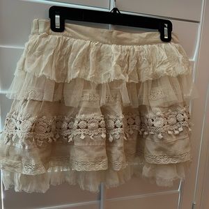 Zara flirty lace & crochet pattern skirt